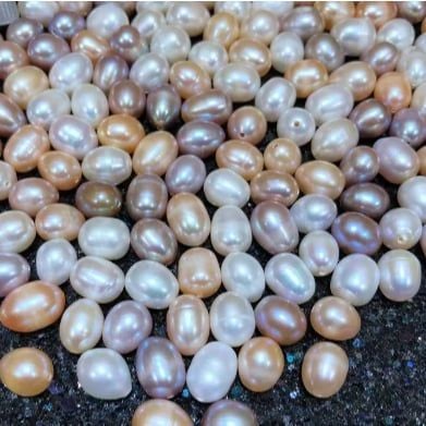 Hạt Trai Tự Nhiên Giọt Nước Hình Gạo 7-8mm x 9-10mm Làm Phụ Kiện Trang Sức MADAME HIEN PEARLS HG003