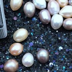 Hạt Trai Tự Nhiên Giọt Nước Hình Gạo 7-8mm x 9-10mm Làm Phụ Kiện Trang Sức MADAME HIEN PEARLS HG003