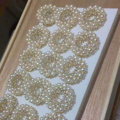 Ghim Trâm Cài Áo Bông Hoa Vòng Tròn Nhiều Lớp Ngọc Trai Tự Nhiên MADAME HIEN PEARLS Cho Nữ PKC047