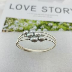 Vòng Tay Gọng Hở Đính Ngọc Giọt Nước MADAME HIEN PEARL Thời Trang VTG004X