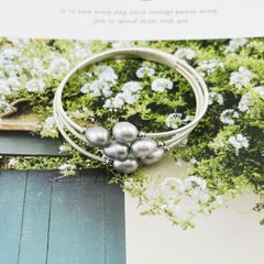 Vòng Tay Gọng Hở Đính Ngọc Giọt Nước MADAME HIEN PEARL Thời Trang VTG004X