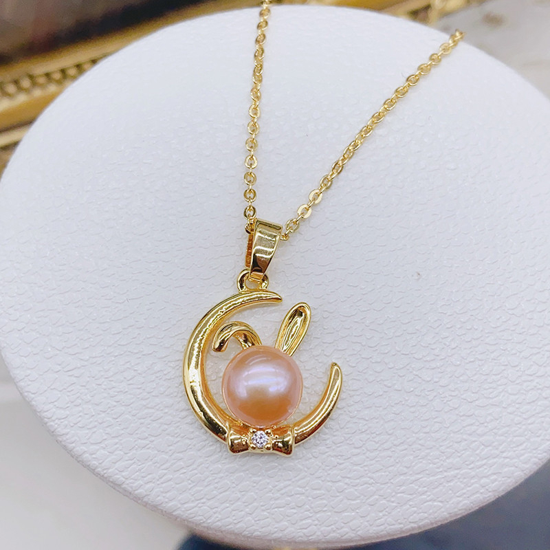 Mặt Dây Chuyền Ngọc Trai Tự Nhiên Dáng Thỏ Mặt Trăng Moon Rabbit MADAME HIEN PEARLS Cho nữ MN062