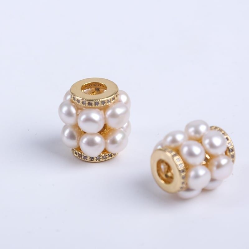 Mặt Dây Chuyền Ngọc Trai Hình Ống Mạ Vàng 14k Đính Ngọc Trai Nhí MADAME HIEN PEARLS Cho nữ MN068