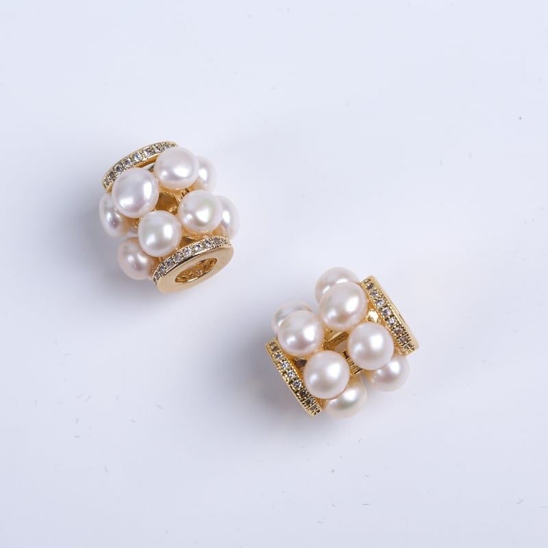 Mặt Dây Chuyền Ngọc Trai Hình Ống Mạ Vàng 14k Đính Ngọc Trai Nhí MADAME HIEN PEARLS Cho nữ MN068