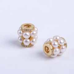 Mặt Dây Chuyền Ngọc Trai Hình Ống Mạ Vàng 14k Đính Ngọc Trai Nhí MADAME HIEN PEARLS Cho nữ MN068