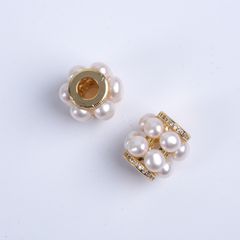 Mặt Dây Chuyền Ngọc Trai Hình Ống Mạ Vàng 14k Đính Ngọc Trai Nhí MADAME HIEN PEARLS Cho nữ MN068