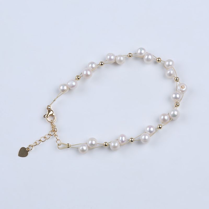 Vòng Tay Sợi Bện Đính Ngọc Trai Tự Nhiên MADAME HIEN PEARLS VTT009