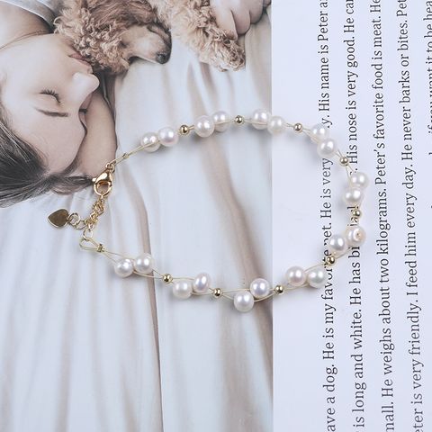 Vòng Tay Sợi Bện Đính Ngọc Trai Tự Nhiên MADAME HIEN PEARLS VTT009