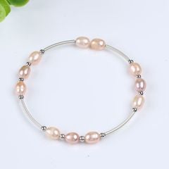 Vòng Đeo Tay Ba Vòng Tròn Đính Ngọc Trai Đa Sắc Kiểu Còng Cứng Đính Ngọc Trai MADAME HIEN PEARLS VTG010