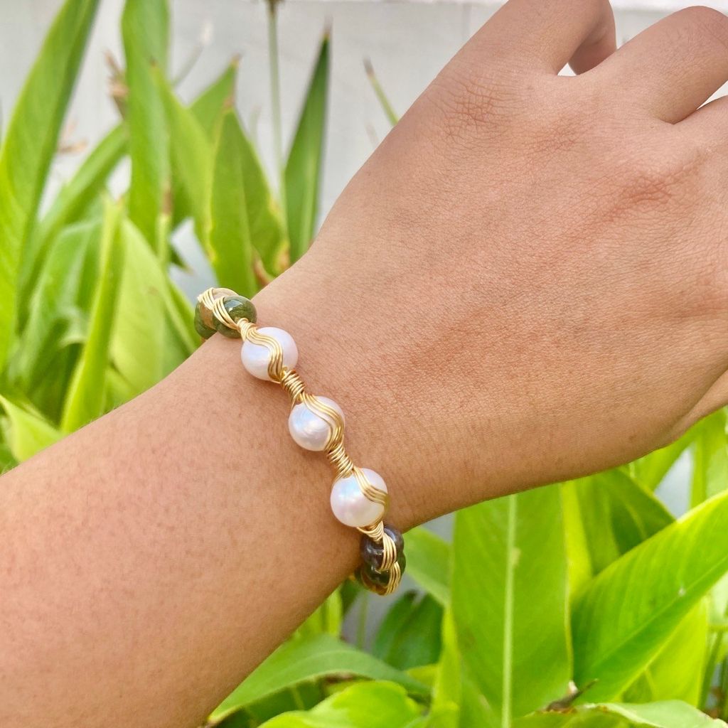 Vòng Tay Baroque Phối Đá Quý Thiết Kế Sang Trọng Cao Cấp Thời Trang Dành Cho Nữ VTB020