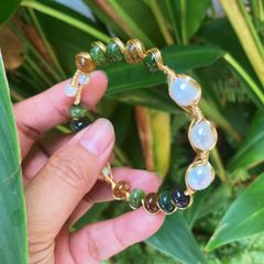 Vòng Tay Baroque Phối Đá Quý Thiết Kế Sang Trọng Cao Cấp Thời Trang Dành Cho Nữ VTB020
