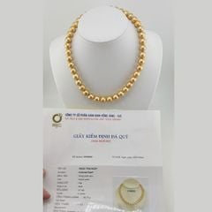 Vòng Cổ Ngọc Trai Vàng Tự Nhiên Kiểu Hạt Ngọc Trai Chạy 9-12mm MADAME HIEN PEARLS CT042