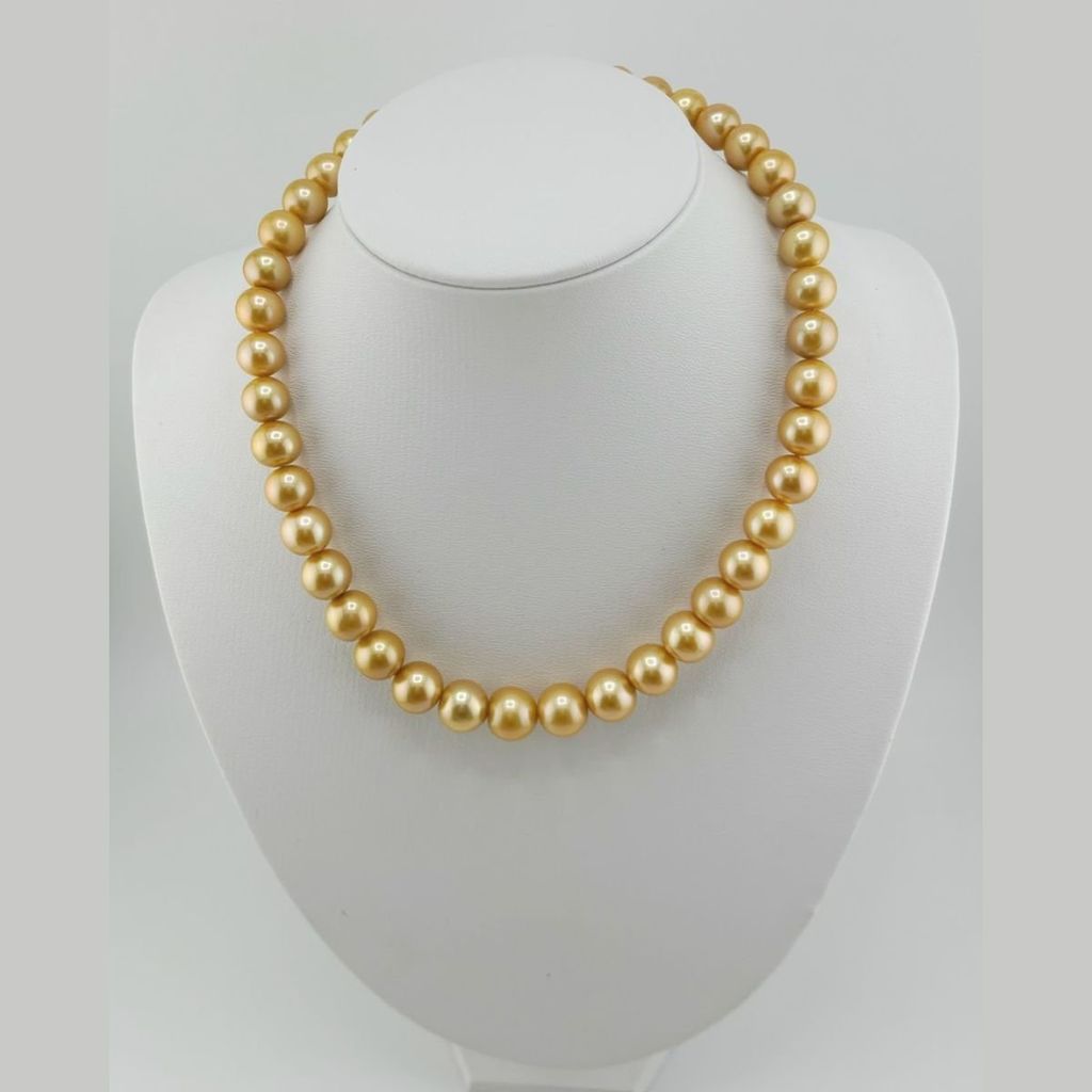 Vòng Cổ Ngọc Trai Vàng Tự Nhiên Kiểu Hạt Ngọc Trai Chạy 9-12mm MADAME HIEN PEARLS CT042