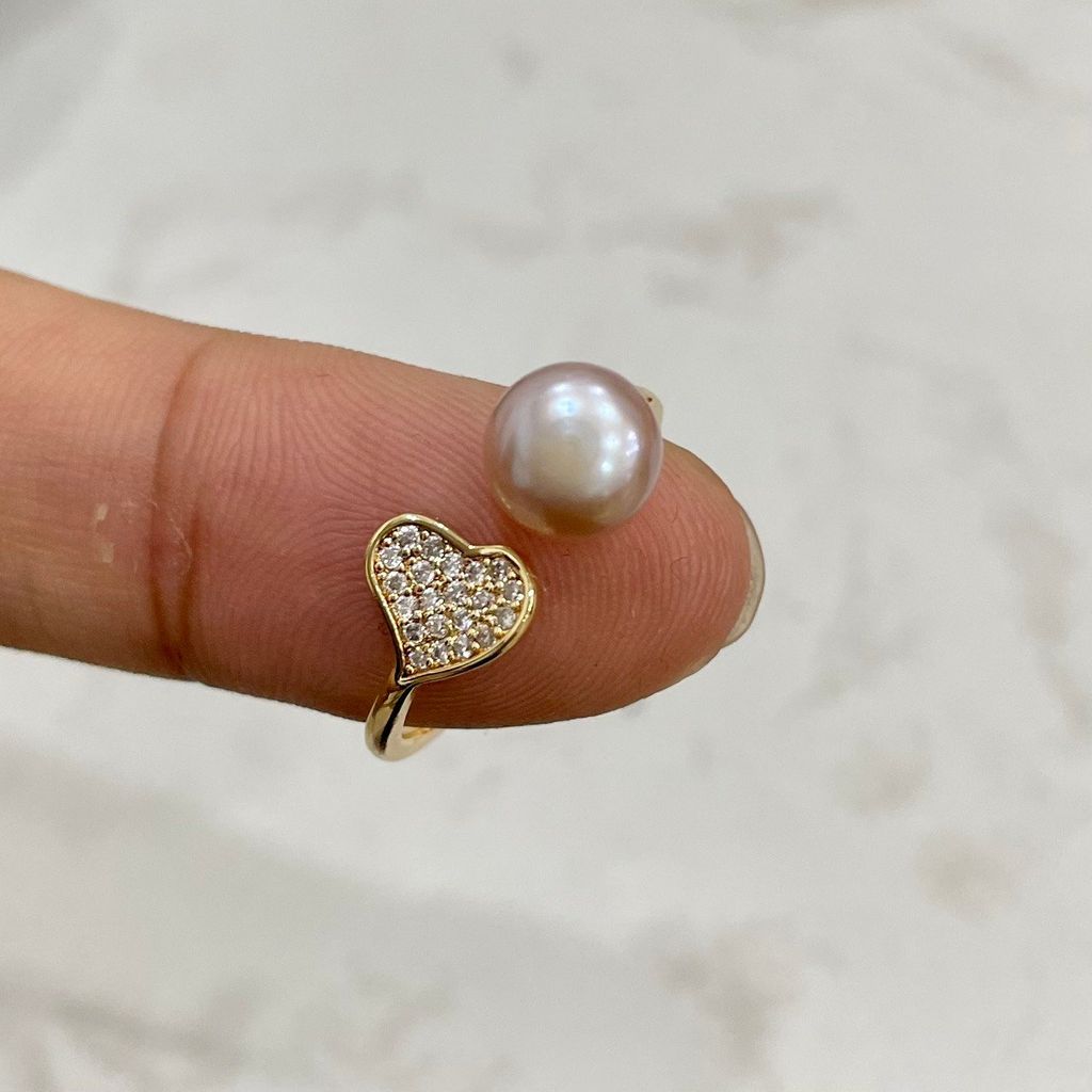 Nhẫn Tim MADAME HIEN PEARLS Ngọc Trai Nước Ngọt Ngọt Ngào NN014