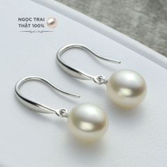 Bông Tai Bạc 925 mạ MADAME HIEN PEARLS Đính Hạt Trai Hình Giọt Nước Thời Trang Cho Nữ BTG002