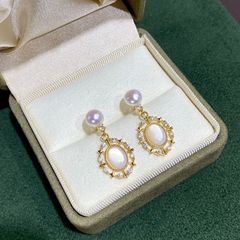 Bông Tai Kim Bạc s925 Chạm Hoa Văn Phong Cách Vintage Sang Trọng MADAME HIEN PEARLS BTN158