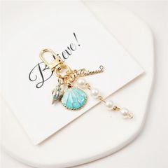 Móc Khóa Hình Vỏ Sò MADAME HIEN PEARLS Sao Biển Đính Ngọc Trai Dễ Thương PKK002