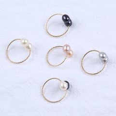 Nhẫn Ngọc Trai Nuôi tự nhiên dáng xoắn NG003