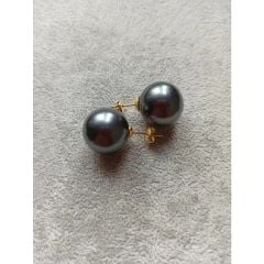 Bông Tai Nụ Ngọc Trai Đá Size Khủng 16mm Vàng 14K YM005