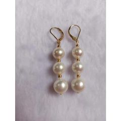 Bông Tai Vàng Thật 14k Ngọc Trai Tự Nhiên 8-9mm YM002