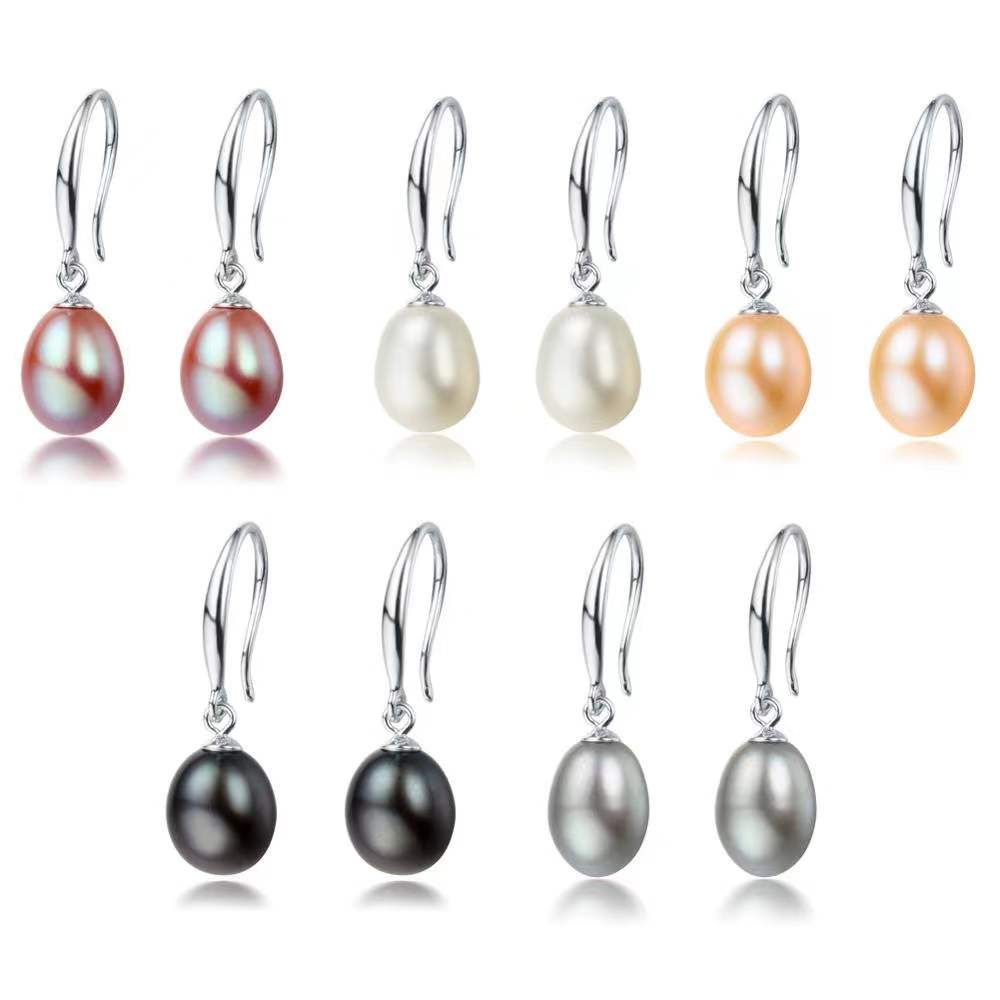 Bông Tai Bạc 925 mạ MADAME HIEN PEARLS Đính Hạt Trai Hình Giọt Nước Thời Trang Cho Nữ BTG002