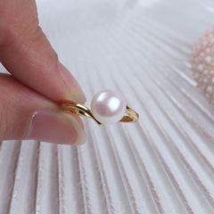 Nhẫn Ngọc Trai Nước Ngọt Tối Giản MADAME HIEN PEARLS Thời trang NN013