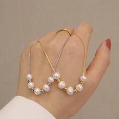 Vòng Cổ Đính 6 Hạt Ngọc Trai Đơn Giản Xinh Xắn MADAME HIEN PEARLS Unisex Nam Nữ MT005