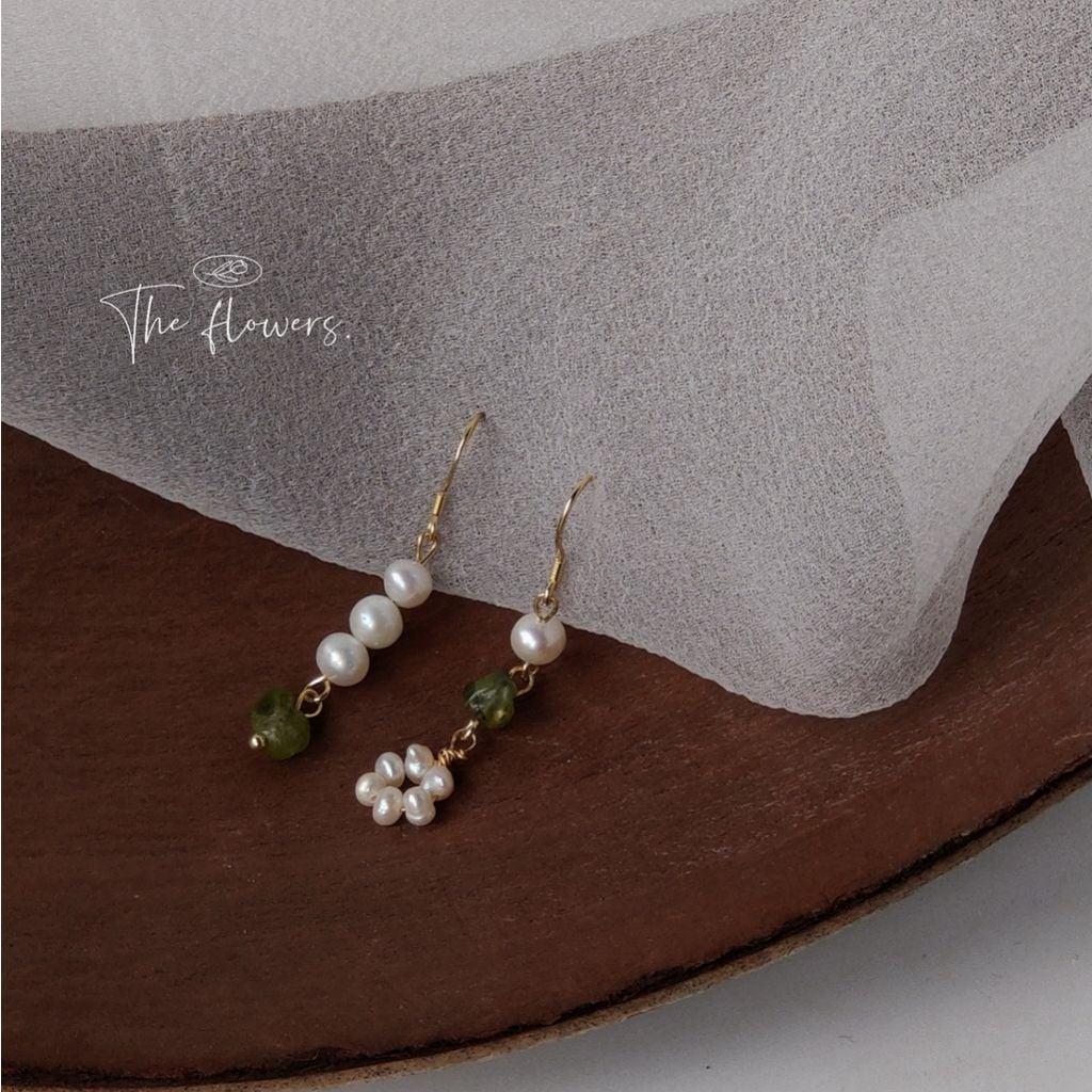 Bông Tai Mạ Bạc 925 MADAME HIEN PEARLS Đính Ngọc Trai phong cách cổ điển Châu Âu BTT004