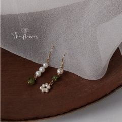 Bông Tai Mạ Bạc 925 MADAME HIEN PEARLS Đính Ngọc Trai phong cách cổ điển Châu Âu BTT004