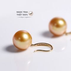 Bông Tai Bạc 925 Đính Ngọc Trai Xà Cừ Tự Nhiên 11-12mm sang trọng quý phái XC009