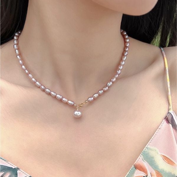 Vòng cổ Ngọc Trai Tự Nhiên 5-6mm MADAME HIEN PEARLS Đáng Yêu