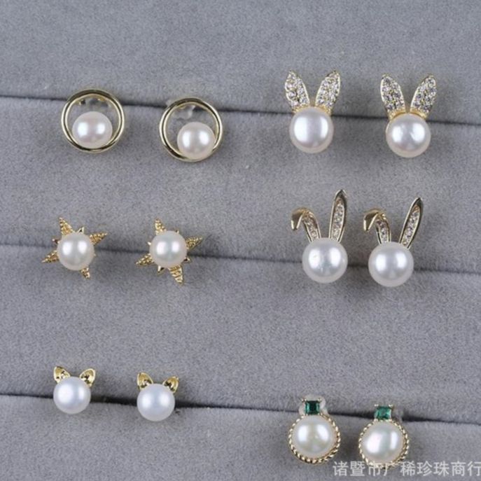 Bông Tai Thỏ Đính Đá & Ngọc Trai MADAME HIEN PEARLS Dễ Thương BTN258