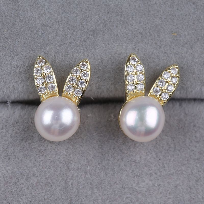 Bông Tai Thỏ Đính Đá & Ngọc Trai MADAME HIEN PEARLS Dễ Thương BTN258