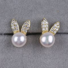 Bông Tai Thỏ Đính Đá & Ngọc Trai MADAME HIEN PEARLS Dễ Thương BTN258