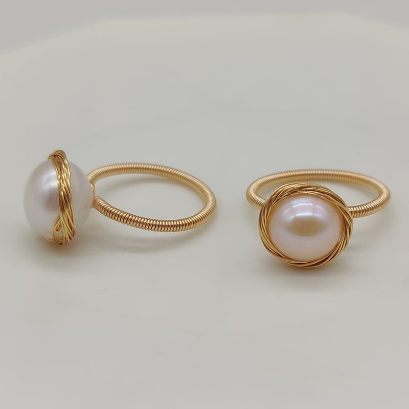 Nhẫn Ngọc Trai Hạt Tự Nhiên MADAME HIEN PEARLS Có Khóa Điều Chỉnh Được NB004