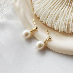 Bông Tai 1 Hạt Trai Tự Nhiên MADAME HIEN PEARLS Phong Cách Đơn Giản Minimalist BTT011