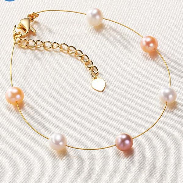 Vòng Tay Gọng 6 hạt Ngọc Trai MADAME HIEN PEARL Dễ Thương