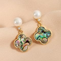 Bông Tai Bạc 925 Hình Hoa Lá Bốn Lá Vỏ Sò Xà Cừ Đính Ngọc Trai Tự Nhiên MADAME HIEN PEARLS BTN020