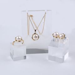 Bộ Vòng Cổ, Nhẫn Và Bông Tai Mạ Vàng Đính Ngọc Trai Nuôi Tự Nhiên Hộp Quà Cao Cấp Bộ Trang Sức Đơn Giản Sang Trọng SPS037