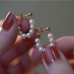 Khuyên Tai Tròn Tua Rua Bông Tai Ngọc Trai Nuôi Tự Nhiên Thời Trang Châu Âu Đơn Giản Cho Nữ BTT008