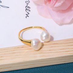 Nhẫn Mạ Vàng 14K Đính Ngọc Trai Nuôi Tự Nhiên Phong Cách baroque NB001