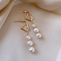 Bông Tai Kiểu Dáng Cá Tính, Hiện Đại MADAME HIEN PEARLS Đính Ngọc Trai Phong Cách Thời Trang Hàn Quốc BAROQUE BTT002
