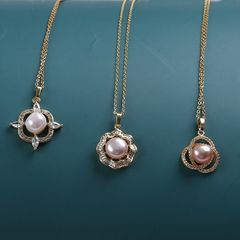 Mặt dây chuyền ngọc trai nuôi tự nhiên mạ vàng 18k MN019