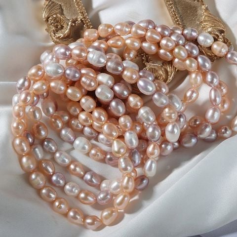 Vòng tay ngọc trai thật 100% hạt xoài nhỏ đơn giản sành điệu VTG001