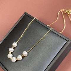 Vòng Cổ Đính 6 Hạt Ngọc Trai Đơn Giản Xinh Xắn MADAME HIEN PEARLS Unisex Nam Nữ MT005