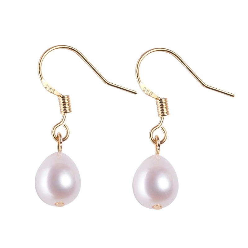 Khuyên Tai Madame Hien Pearls Dạng Móc Mạ Bạc 925 Đính Hạt Trai Đơn Giản Cho Nữ BTG020