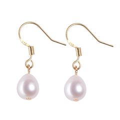 Khuyên Tai Madame Hien Pearls Dạng Móc Mạ Bạc 925 Đính Hạt Trai Đơn Giản Cho Nữ BTG020