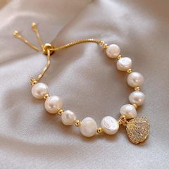 Vòng Tay Ngọc Trai Thiết Kế Đơn Giản Xinh Xắn Vỏ Sò Dễ Thương Nữ Tính VTB004