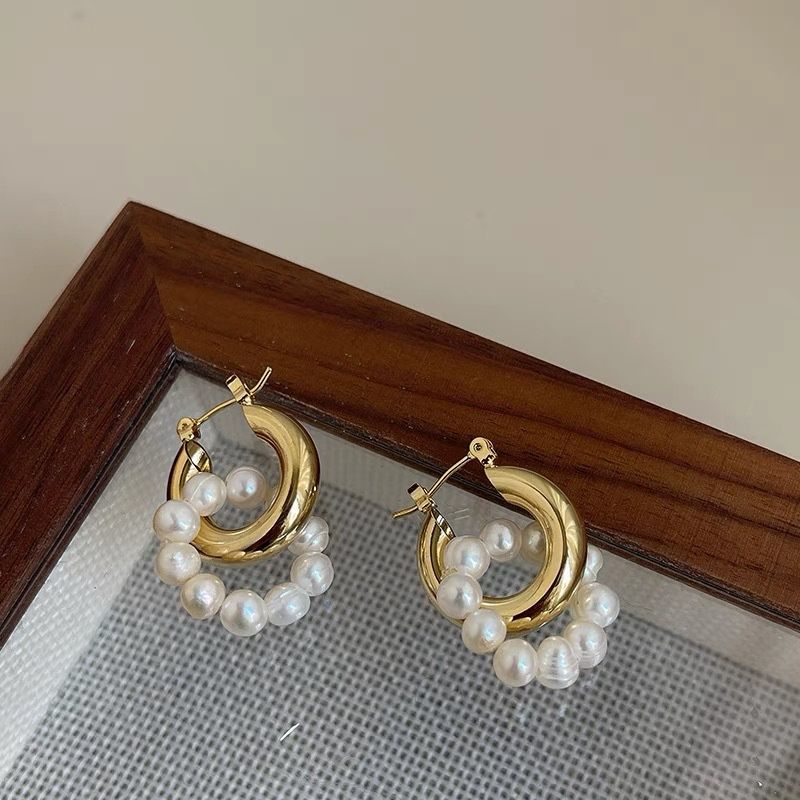 Bông Tai Ngọc Trai Tự Nhiên Phong Cách Retro MADAME HIEN PEARLS Cho Nữ BTT006