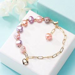 Vòng Tay Hạt Trai Tự Nhiên Hình Oval MADAME HIEN PEARLS Đa Sắc Màu Cá Tính Cho Nữ VTB007